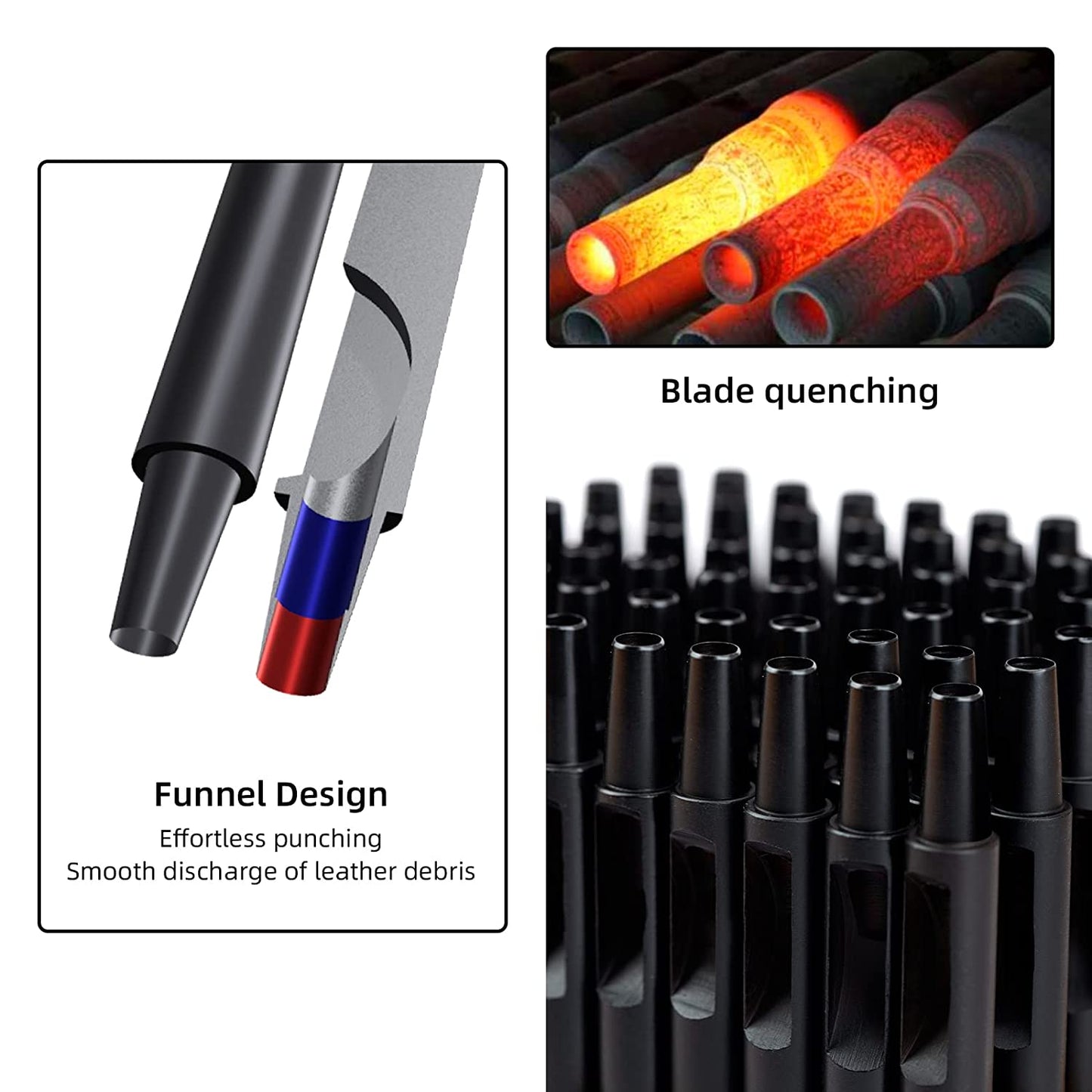 WUTA Leather Punches Round Hole Puncher Plating Titanium Hollow Punching Tool