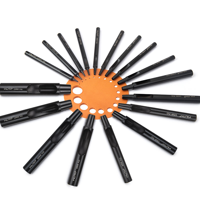 Round Hole Punch 0.5-24mm Black Leather Hollow Punch | WUTA