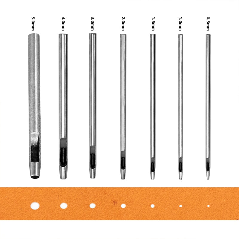 Punch Set Round Hole Punch Tool Steel Leather Craft | WUTA