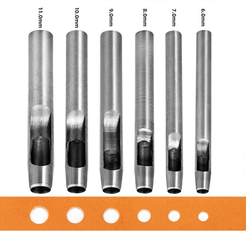 Punch Set Round Hole Punch Tool Steel Leather Craft | WUTA