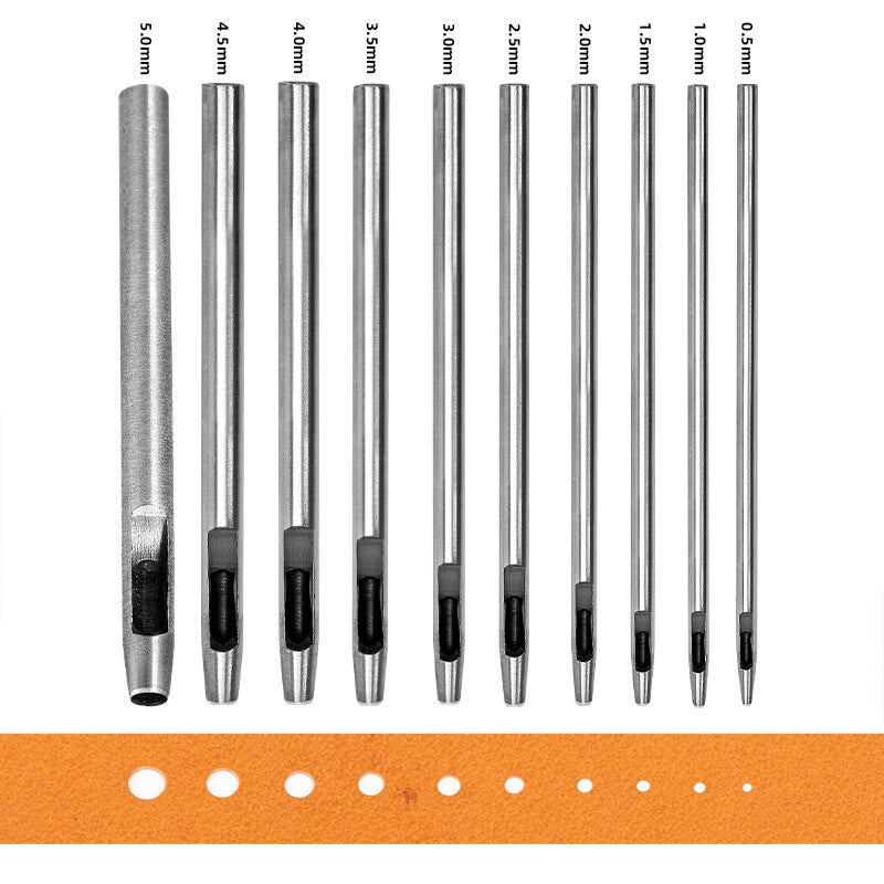 Punch Set Round Hole Punch Tool Steel Leather Craft | WUTA