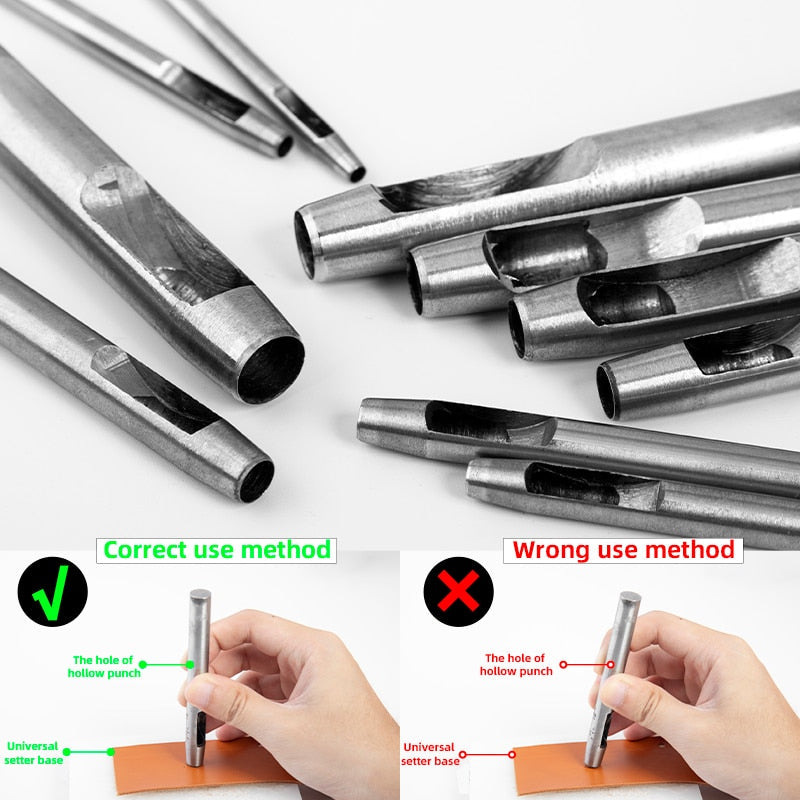 Punch Set Round Hole Punch Tool Steel Leather Craft | WUTA