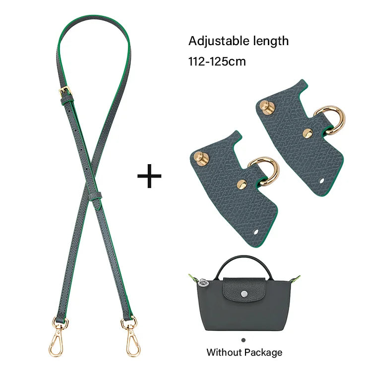 WUTA Bag Transformation for Longchamp mini Straps Punch-free Long Real Leather Shoulder Strap Crossbody Strap