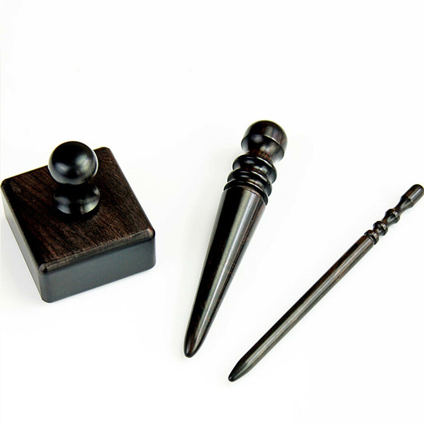 High Density Ebony Black Wood Leather Edge Burnisher Slicker | WUTA