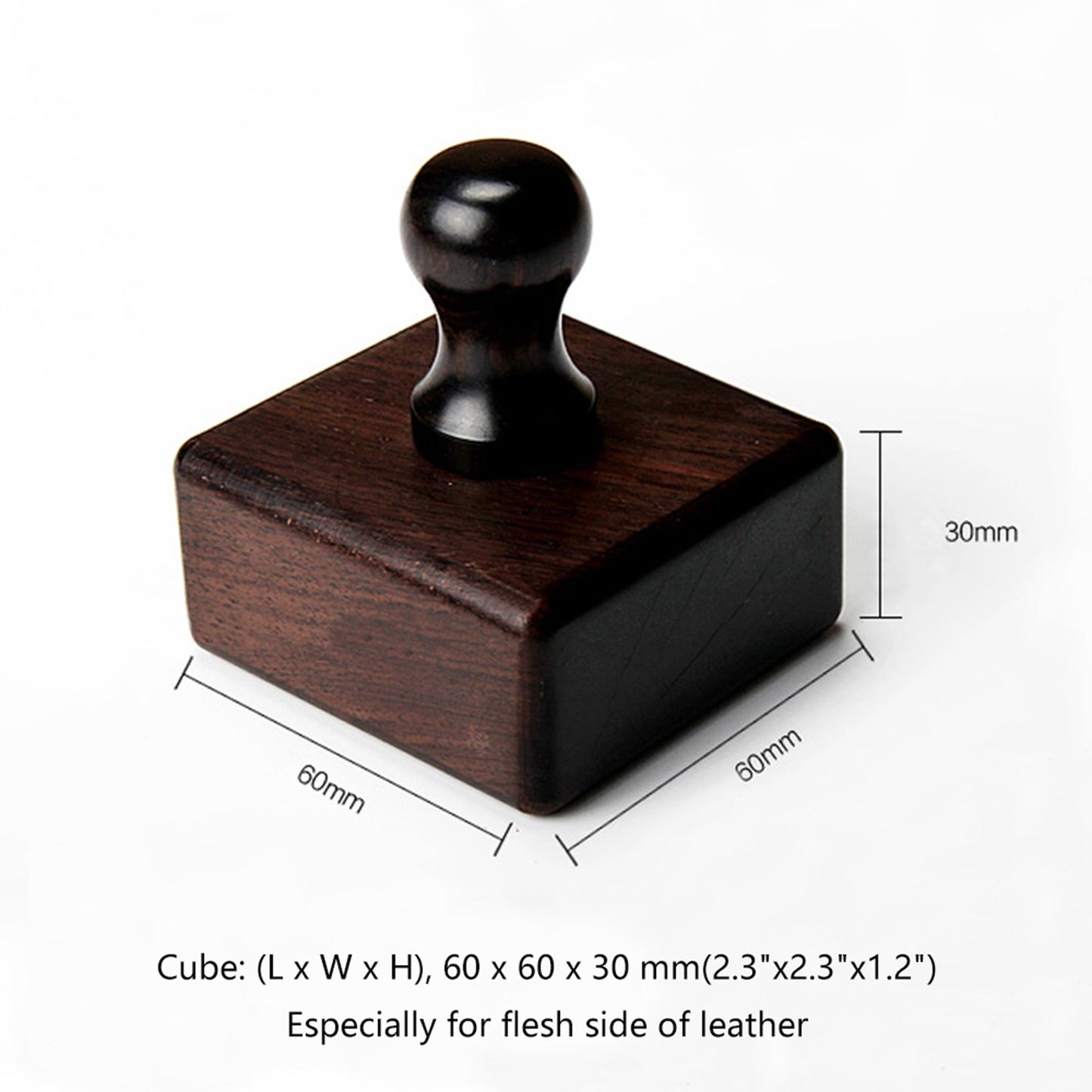 High Density Ebony Black Wood Leather Edge Burnisher Slicker | WUTA