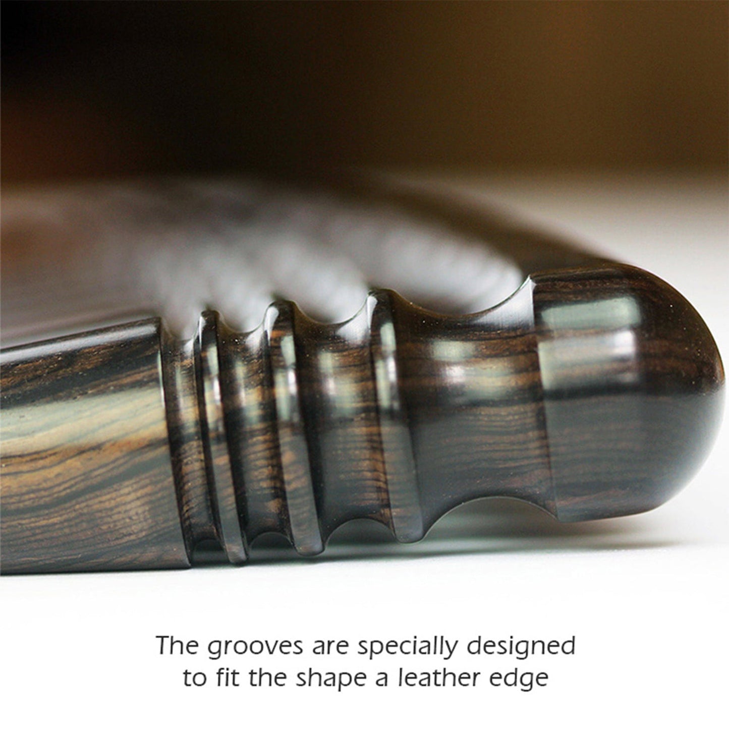High Density Ebony Black Wood Leather Edge Burnisher Slicker | WUTA
