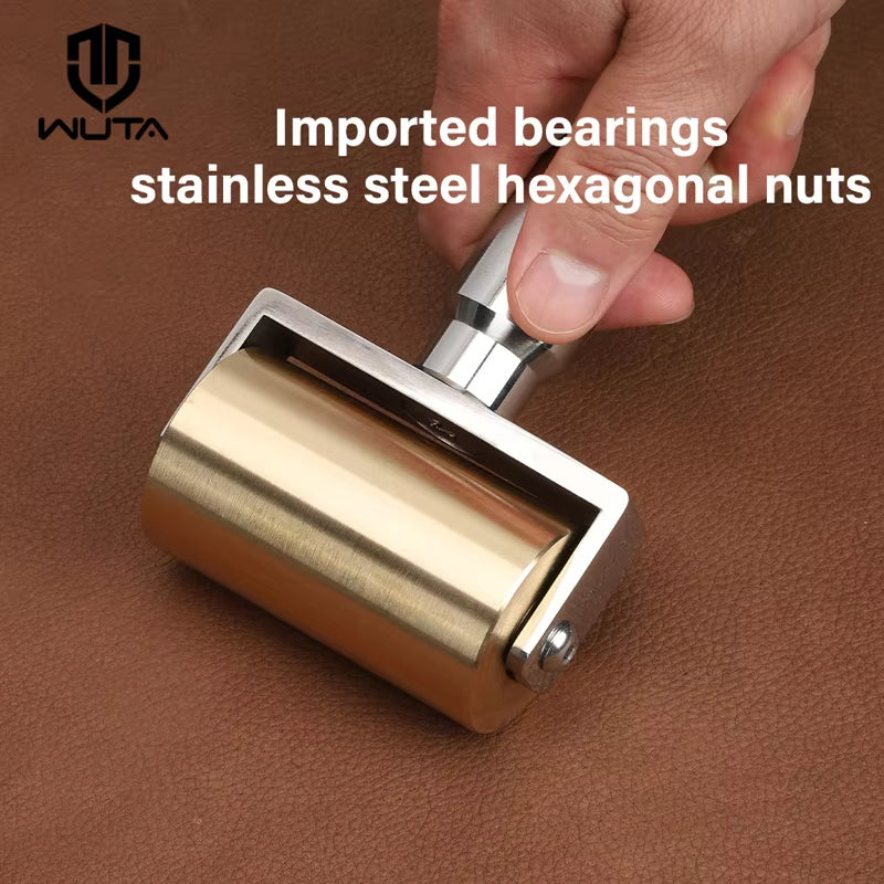 Leather Craft Brass Roller Edge Creaser Glue Laminating DIY Tools 1000g | WUTA