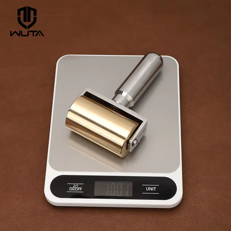 Leather Craft Brass Roller Edge Creaser Glue Laminating DIY Tools 1000g | WUTA