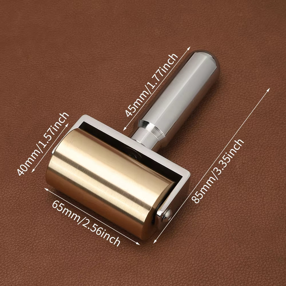 Leather Craft Brass Roller Edge Creaser Glue Laminating DIY Tools 1000g | WUTA