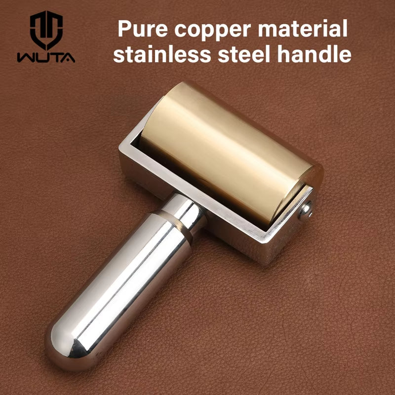Leather Craft Brass Roller Edge Creaser Glue Laminating DIY Tools 1000g | WUTA