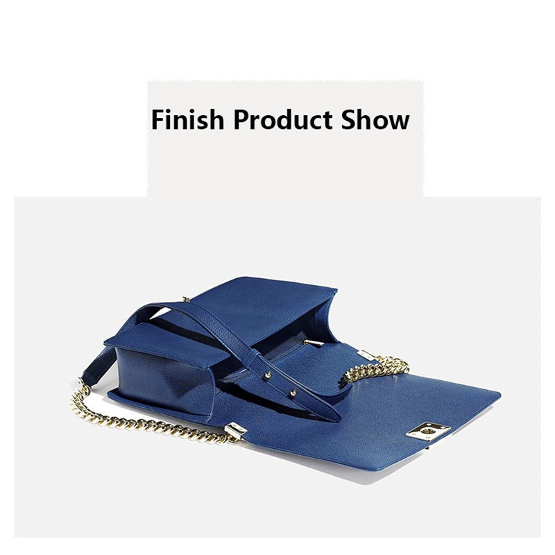 WUTA 1 Square Feet French Imported Classic Blue Caviar Pattern First Layer Cowhide Leather