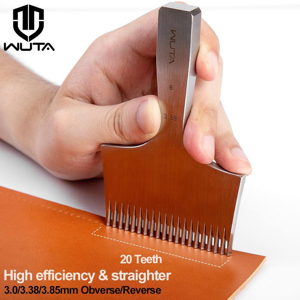 20 Teeth Pricking Iron Leather Chisel French Style Leather Punching Tools | WUTA