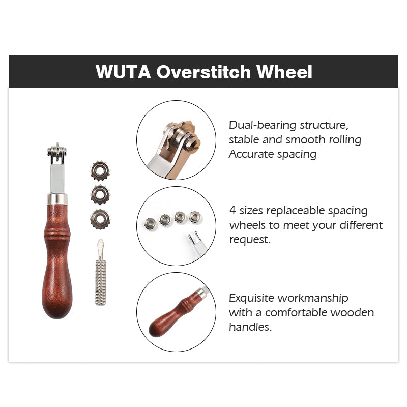 Leather Paper Overstitch Wheel With 4 Wheels Line Marking Wheel Gear | WUTA