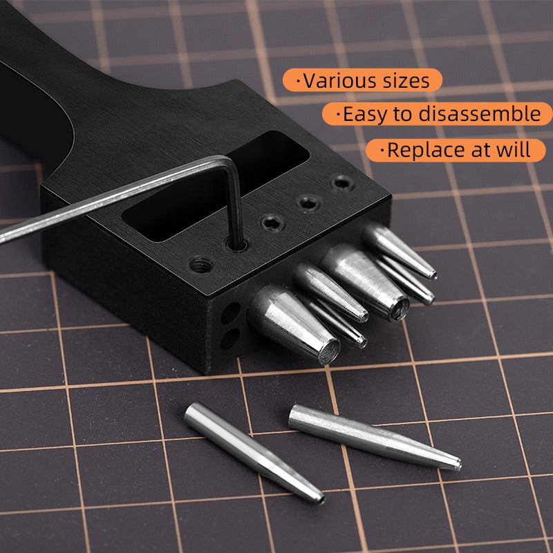 Replaceable Brogue Style Leather Hole Punches Flower Eyelet Puncher | WUTA