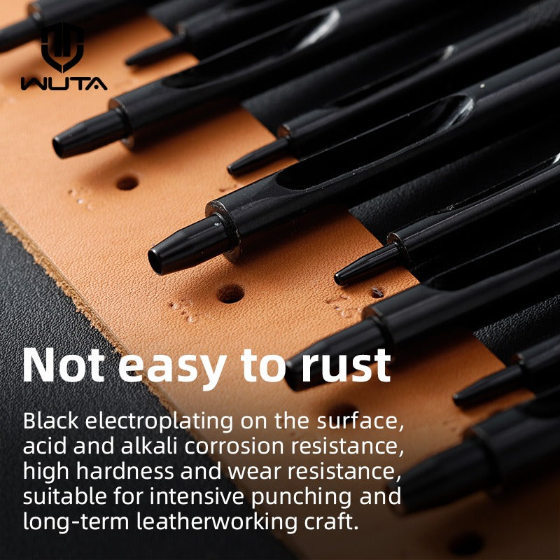 Round Hole Punch 0.5-24mm Black Leather Hollow Punch | WUTA