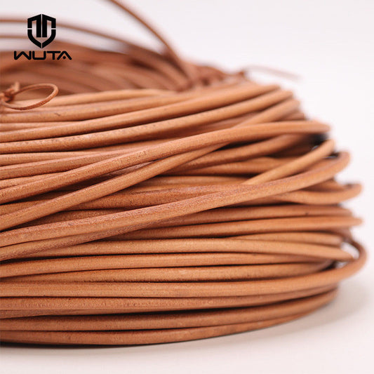 Genuine Leather Cord 2-5-10 meters round leather rope | WUTA