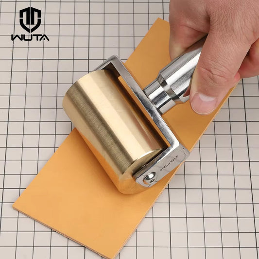 Leather Craft Brass Roller Edge Creaser Glue Laminating DIY Tools 1000g | WUTA