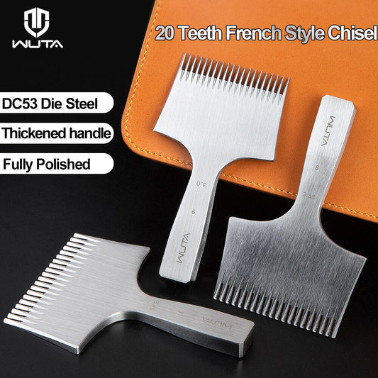 20 Teeth Pricking Iron Leather Chisel French Style Leather Punching Tools | WUTA