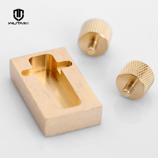 Leather Craft Brass Edge Oil Box With Two Rollers | WUTA
