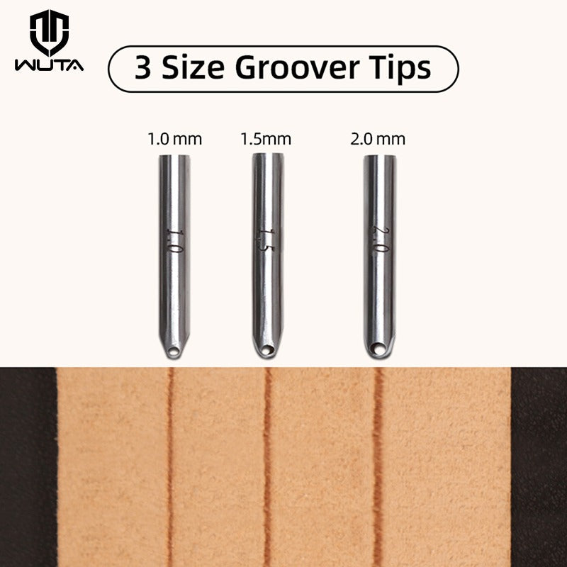 3 in 1 Leather Groover Tool Set M390 Steel Head Tools | WUTA